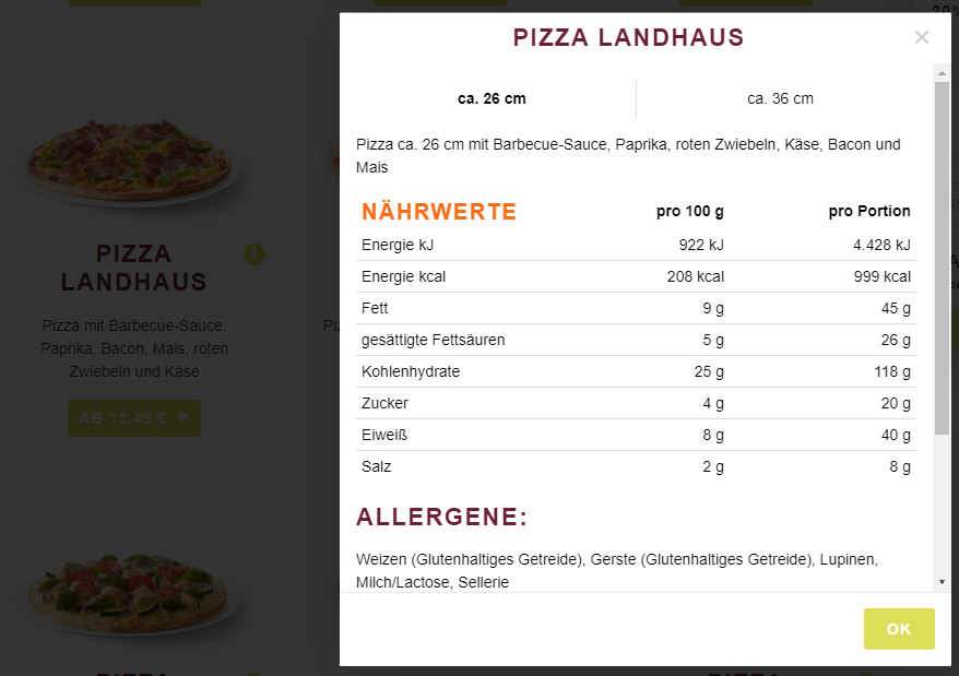 Informationen MUNDFEIN Pizza Landhaus